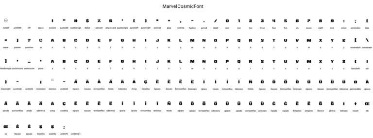 full character set specimen sheet